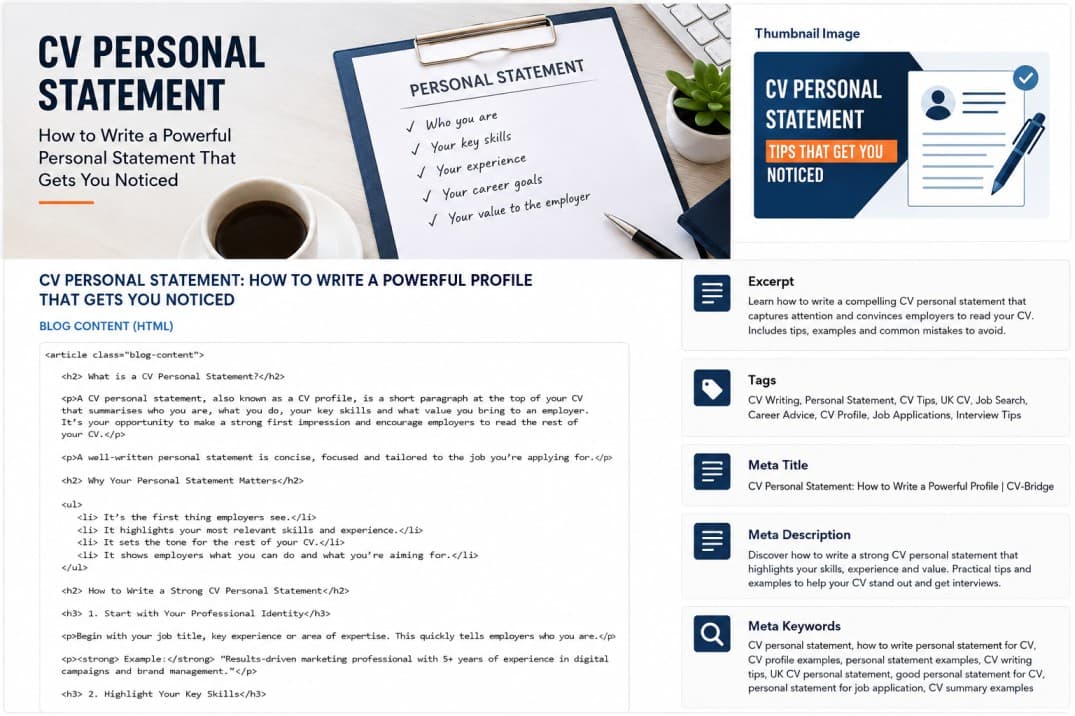 CV Personal Statement: Examples, Tips & How to Write Yours